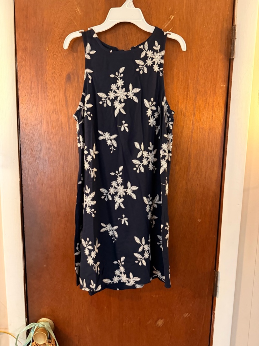 Aeropostale Navy Dress with White Floral Embroidery